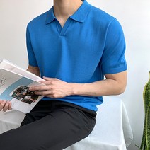 여름 쿨 린넨 오픈 카라 반팔 니트 5컬러