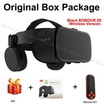 오리지널 BOBOVR Z5 업데이트 VR Z6 3D 안경 가상 현실 스테레오 헤드셋 헬멧 아이폰 안드로이드용, 06 Black Z6 051 box