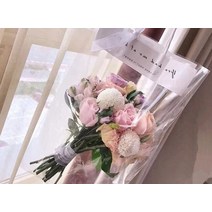 포장지 작은 꽃다발 화훼 농장 자재 꽃자재 도매 시장 포장 봉투 투명 쇼핑백 대 10p, 단일