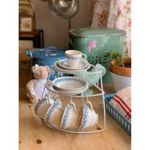 프렌치 스탠딩 컵앤소서 랙, 옐로우