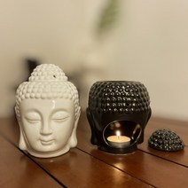 민무니 오리엔탈 부처님 아로마 오일 발향기 버너 램프 향램프 FRAGRANCE OIL, 검정색부처님얼굴