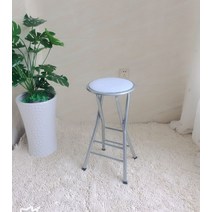 접이식 카운터 의자 인포메이션 계산대 간이 원형 스툴, 70CM 화이트 시트