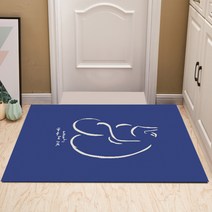 블루 러그 도트 플라워 카페트 꽃무늬 땡땡이