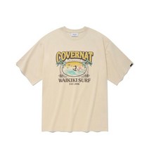 COVERNAT 와이키키 서프 티셔츠 아이보리 185986