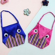 부엉이 복주머니 만들기 5인세트 초등학생 미술 놀이 DIY 키트 돌봄교실, 핑크