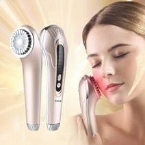 keka 갈바닉 얼굴 마사지기 미용기 진동 클렌징 온열 리프팅 EMS RF LED 다기능 피부 눈가 케어 USB충전식, 4199