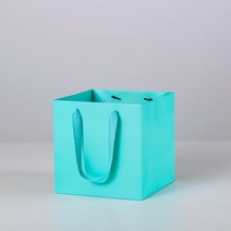 5PCS 멀티 컬러 스퀘어 선물 종이 가방 꽃 가게 화분 꽃 토트 백 테이크 아웃 음식 킹 케이크 캔디 포장 도매, 파란색