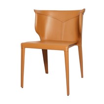 [하이파가구] 밀란/ 천연가죽 암체어 식탁의자 색상2, 색상:라이트브라운