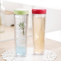 이중 물병 300ml 플라스틱 보틀 제작 인쇄 기념품 국산 각인 문구 투명 생수 물통, 블랙