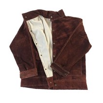 전신 용접 작업복 앞치마 소가죽 불연재료 불똥방지 보호복 방열복 목공, 특대, 브라운 전체 가죽 재킷
