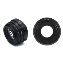 미니 35mm F1.6 APS-C 텔레비전 TV 렌즈 / CCTV 렌즈 및 블랙 C 마운트 Cine 영화 렌즈 캐논 EOS M, 검정, 하나