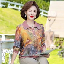 안안씬 중년여성 긴팔티셔츠 50대 엄마옷 여성옷