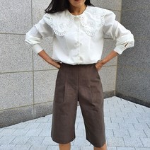 레이스 카라 블라우스 셔츠
