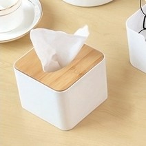 정사각 화이트 우드 휴지케이스 티슈 보관 인테리어 티슈케이스, 상세페이지 참조, 1개