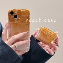 아이폰14promax 휴대 전화 케이스 투명 카라멜 무늬 렌즈 보호 낙하 방지 방수, iPhone 12 Pro