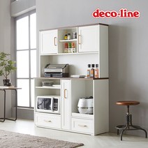 데코라인 코넬 빈츠 1200 상부장 렌지대 세트 DGJ007C, 그레이-화이트상판