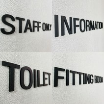 인포메이션 아크릴 스카시 간판 글씨 글자 레터링 이니셜 도어사인 INFORMATION, 1.STAFF ONLY, E.8cm