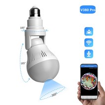 영어 매뉴얼 V380 5.0MP 3.0MP 1.3MP 360도 VR 오디오 128GB 슬롯 무선 IP 카메라 전구 Wi-fi 피시 홈 보안 WiFi 카메라 보안, 1.56cm
