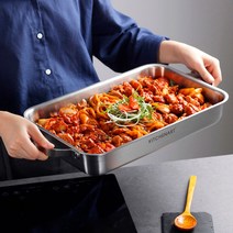 키친아트 가정 캠핑용 스테인레스 전골 철판 통3중 로스트팬, 기본, 기본
