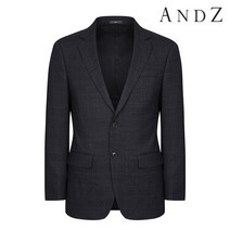 앤드지 90 95 사이즈 남성 멜란지네이비 모혼방 윈두우체크 슬림핏 투버튼 자켓