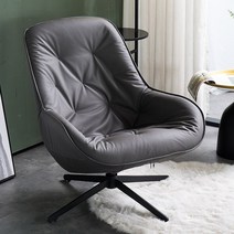 이태리 나파가죽 싱글소파 회전 가능한 소파 의자 럭셔리 북유럽 모던 가죽 1인쇼파, 3.수입 나파 가죽-스모키 그레이