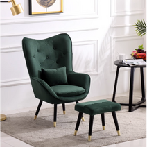 윙체어 일인용 거실 원룸 벨벳 스윙 체어 쇼파, 펜디 벨벳(사파이어 블루 + 페달)