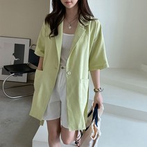 NewCare여성 여름 반팔자켓 린넨자켓 미디자켓 베이직자켓 카라자켓