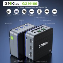 미니컴퓨터 미니 소형 피씨 피시 PC GMKtec 트리플 스크린 디스플레이 내장 선풍기 데스크탑 컴퓨터 G2 N100 윈도우 11 프로 PC 12GB DDR5 NVME SSD, UK, 12GB 128GB NVME SSD