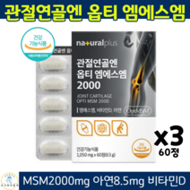 옵티엠에스엠 OPTIMSM 무릎 관절 연골 뼈건강 영양제 글루코사민 식약청인증 관절MSM, 3박스, 60정