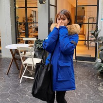 블링앤수 감성적인 여성 오버핏 하프 패딩 JZZ033