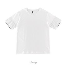 캐치 드 여름 간단한 일본 느슨한 면 보라색 안감 천 흰색 둥근 목 조수 남자 반팔 티셔츠