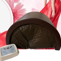 적외선 찜질기 온열 돔 사우나 건식 이동 찜질방 가정용 힐링 미니 사우나, 브라운(가죽무늬)