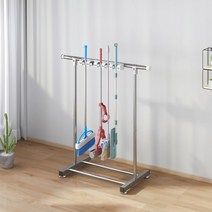 이동식 청소도구 보관함 업소용 대걸레 스테인리스 거치대, 단일사이즈, A