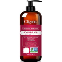 Cliganic 미국 클리가닉 JojobaOil 퓨어 냉압착 비정제 호호바 오일 473ml 1팩
