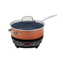 정품 Nuwe Flex 정밀 인덕션 쿡탑 10.25인치 파손 방지 세라믹 유리 6.5인치 가열 코일 100°F~500°F에서 45온도 3가지 와트 설정 600 900, PIC Flex + 4QT Everyday Pan