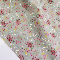 베드앤데코 린넨 플로럴 패턴 패브릭원단, 애슐리그레이