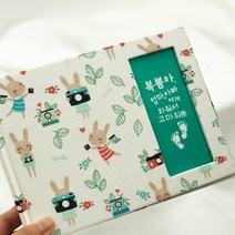 토끼띠 범띠 초음파 앨범 접착식 2023 포토 사진 꾸미기 보관 태교 태아 일기, 속지30장(60매), 토끼와 당근_화이트