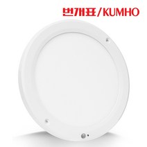 번개표 금호 LED 무타공 엣치 엣지 센서등 20W 현관 계단 복도, 번개표금호 LED 원형 센서등 20W전구색(주황빛)