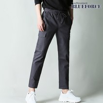 블루포스 지발느 밴딩 카고 면팬츠 베이직핏 9부 스판 남자면바지