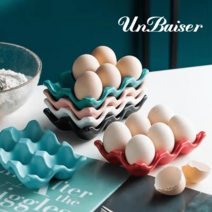 UNBAISER 1+1 에그홀더 계란 달걀 트레이 받침 세라믹 6구 K1202NJ592, 02.블루+06.블랙