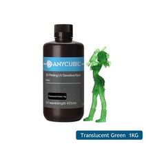 lcd 3d 프린터 용 anycubic 405nm uv 수지 빠른 경화 uv 민감 수지 액체 인쇄 재료 광자 모노 x m3 max, 트란트그린 1kg, 협력사