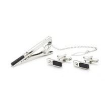 블랙 커프스버튼&넥타이핀 셋트 KDN-1D503