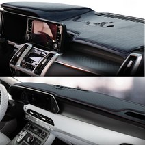 VIP 순정형 타공가죽 풀커버 논슬립 대쉬보드 썬커버/현대자동차 전용, 블랙원단+레드스티치, 아반떼MD(상단네비매립형)