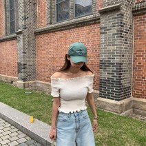 아일렛 링클 허리밴딩 스모크 크롭 오프숄더 플리츠 여름 셔링 블랙 프릴 반팔 티 블라우스