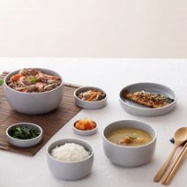 [1+1] 로이첸 식기 홈세트 7P 도자기 식기세트 차곡차곡 포개서 담을 수 있는 도자기그릇세트, [1+1] 블루그레이