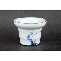 청화난초 금테 백자 거름망 세트 차망 티망 티용품 도자기 다기 차도구