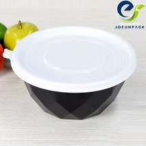 미니탕용기 특대(GP-195파이)냉면포장(투톤블랙)50개세트, 민자형뚜껑