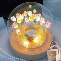 무선조명등 무드등 앤트레디션 테이블램프 수유등 수집 미피조명 집들이선물 플라워팟 카페 취침등, 04-완제품 - 18송이 + 귀여운 토