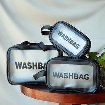 천끝 수영장 가방 3종 세트 워시백 투명 방수 화장품 파우치 세면도구