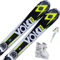 스키 폴클 (VOLKL) 4 점 세트 주니어 스키 RTM-JR 스톡 부츠 포함, 부츠25 + 스키110cm/ 스톡 90cm